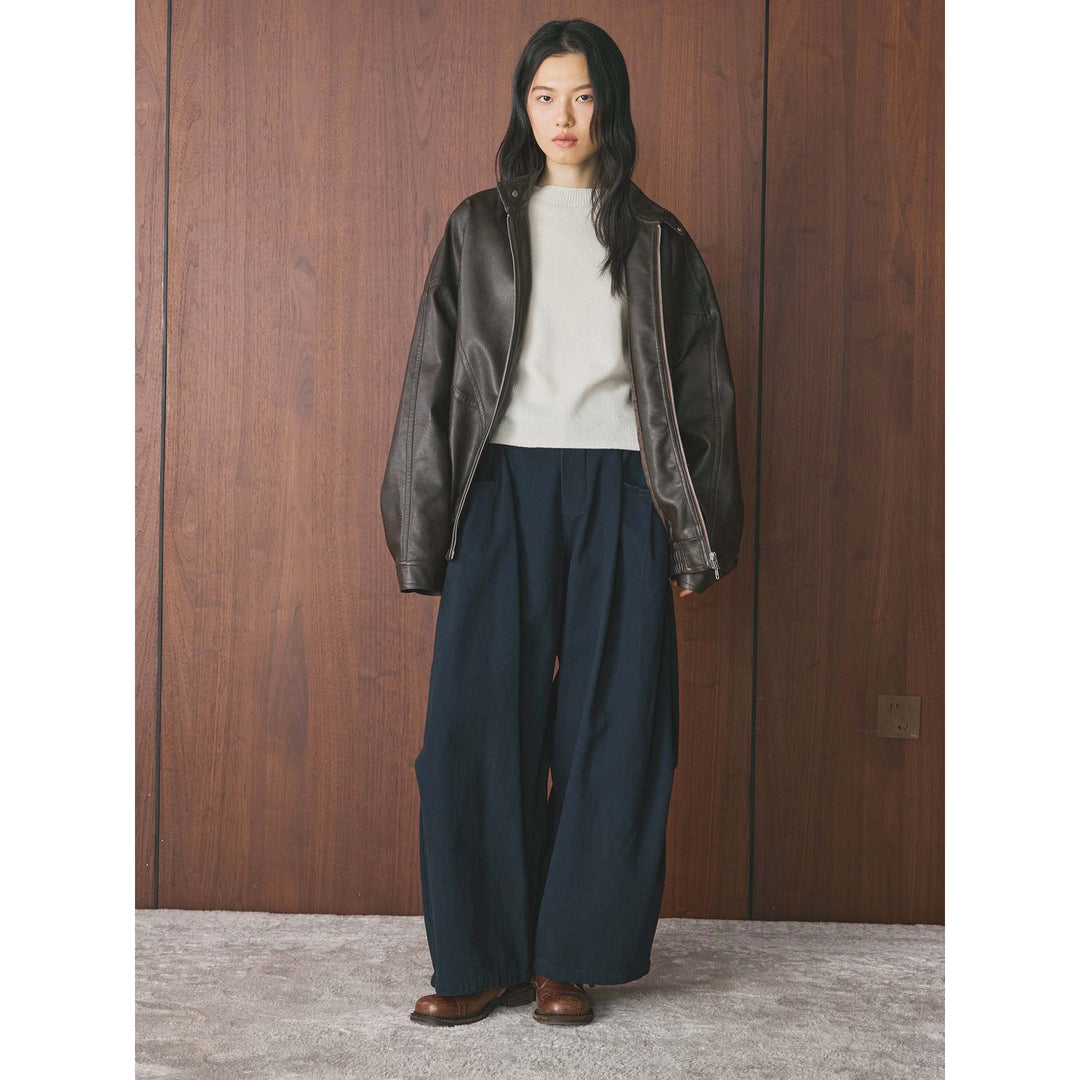 Women's High-Waisted Pleated Culottes with Insert Pockets Amarae