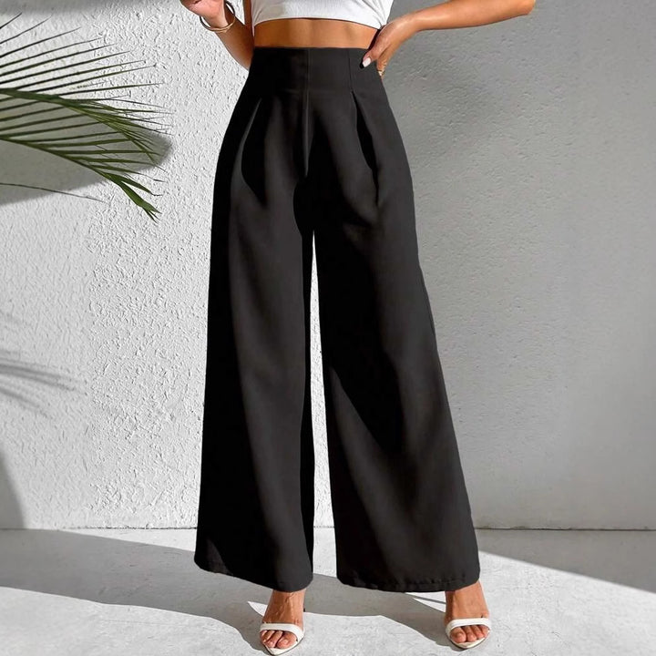 Wide women's palazzo pants with an elegant cut and high waist Lune London