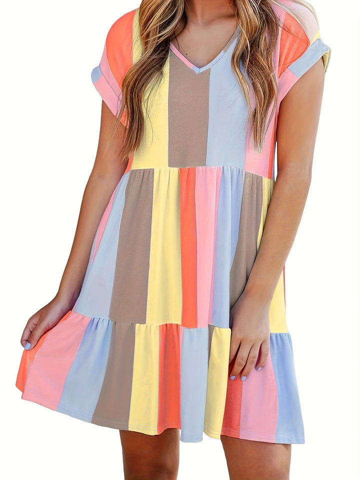 Lune London flared dress with ruffles for ladies