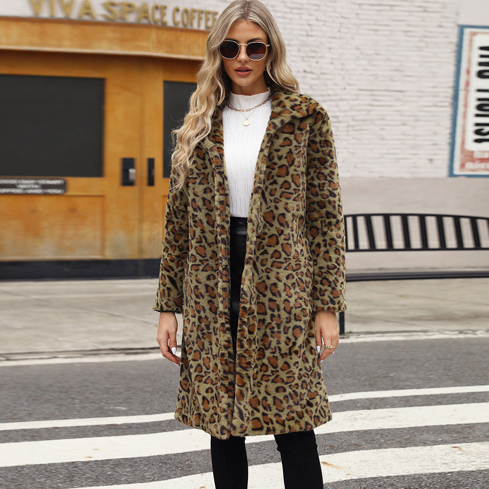 Women Luxury Leopard Fur Coat Lune London
