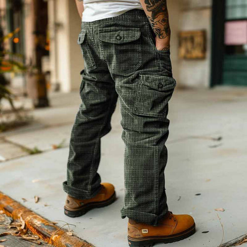 Men's cargo pants with pockets and ribbed texture Amarae