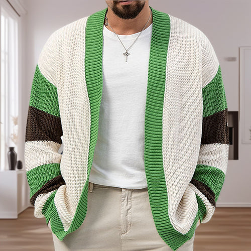 Men's knitted jacket with a modern color block design Amarae