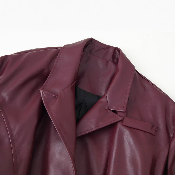 Ladies Elegant Faux Leather Jacket Lune London