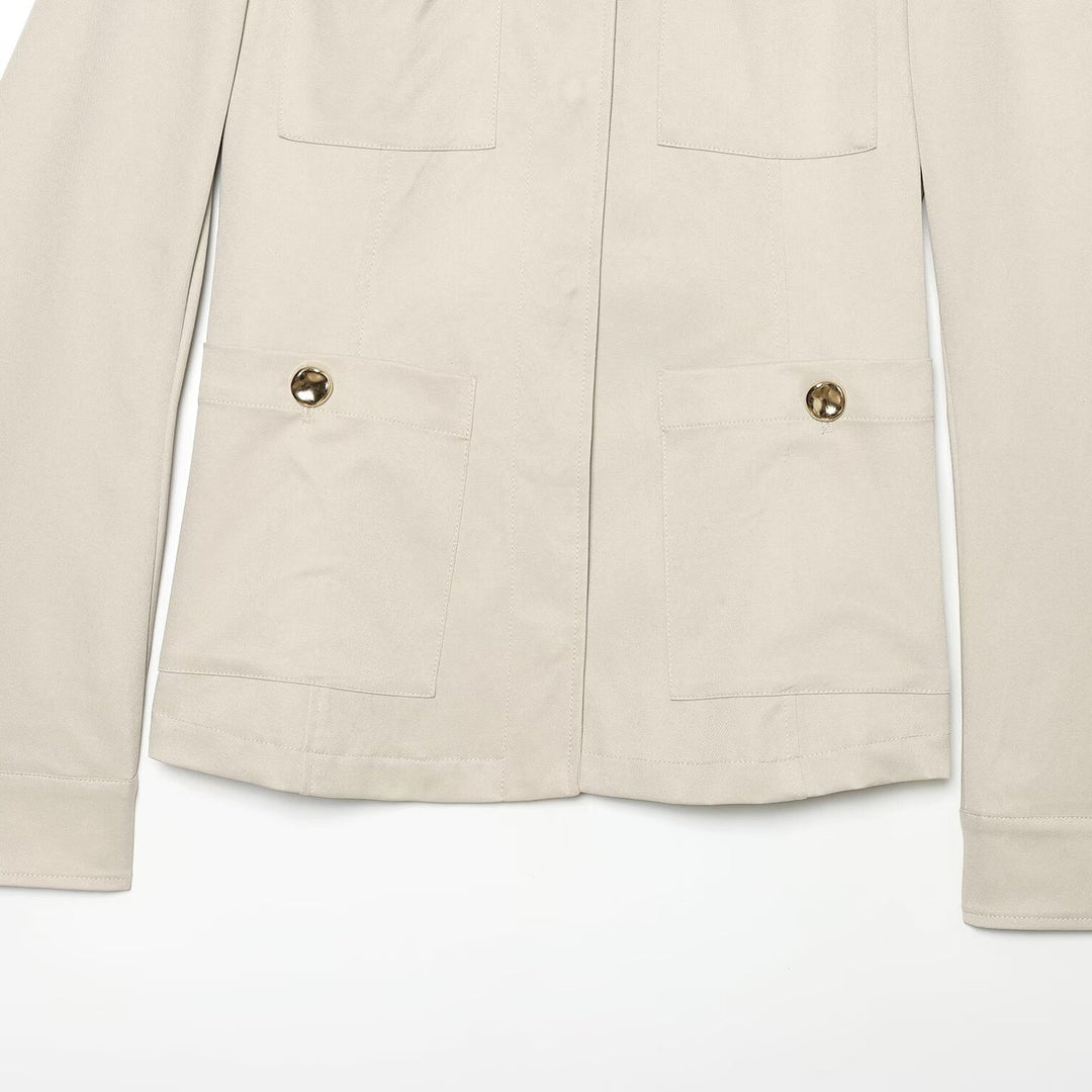 Women's Lightweight Field Jacket in Safari Style with Stand-Up Collar and Four Flap Pockets Amarae