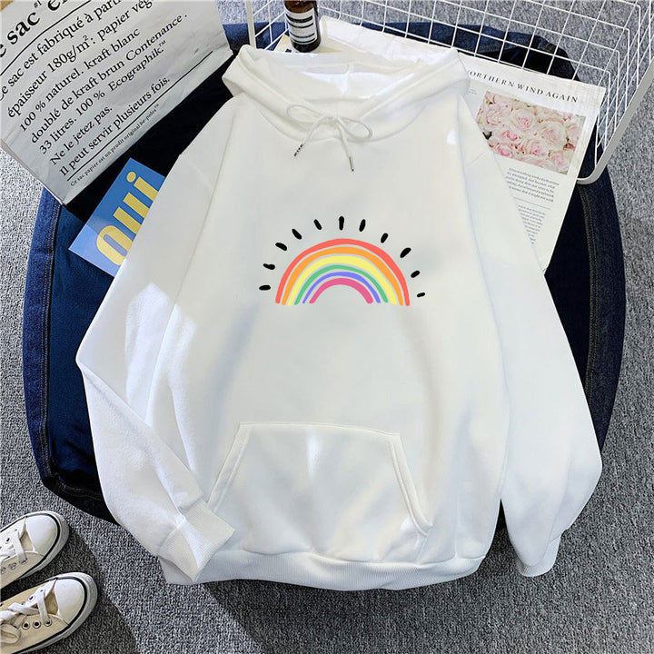 Women's hoodie with cheerful rainbow motif Chic & Stil