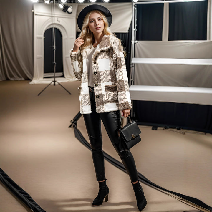 Ladies Cozy Tartan Coat Lune London