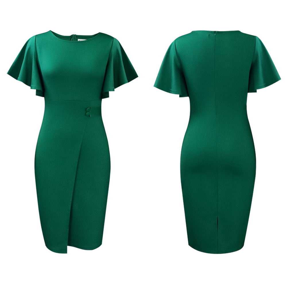 Fitted dress for women with elegant bell sleeves and a tailored fit Lune London