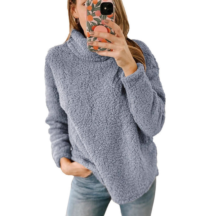 Pull en molleton confortable pour femmes avec col montant et surface texturée Chic & Stil