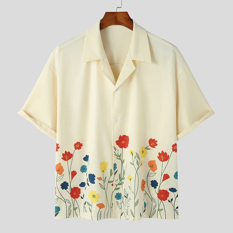 Short sleeve shirt for men with floral pattern and high-quality fabric Lune London
