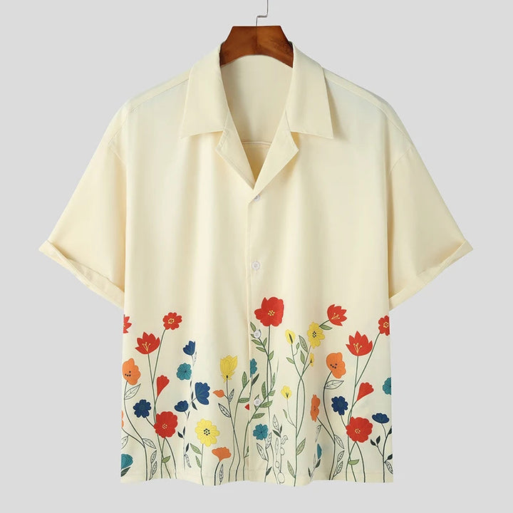 Short sleeve shirt for men with floral pattern and high-quality fabric Lune London