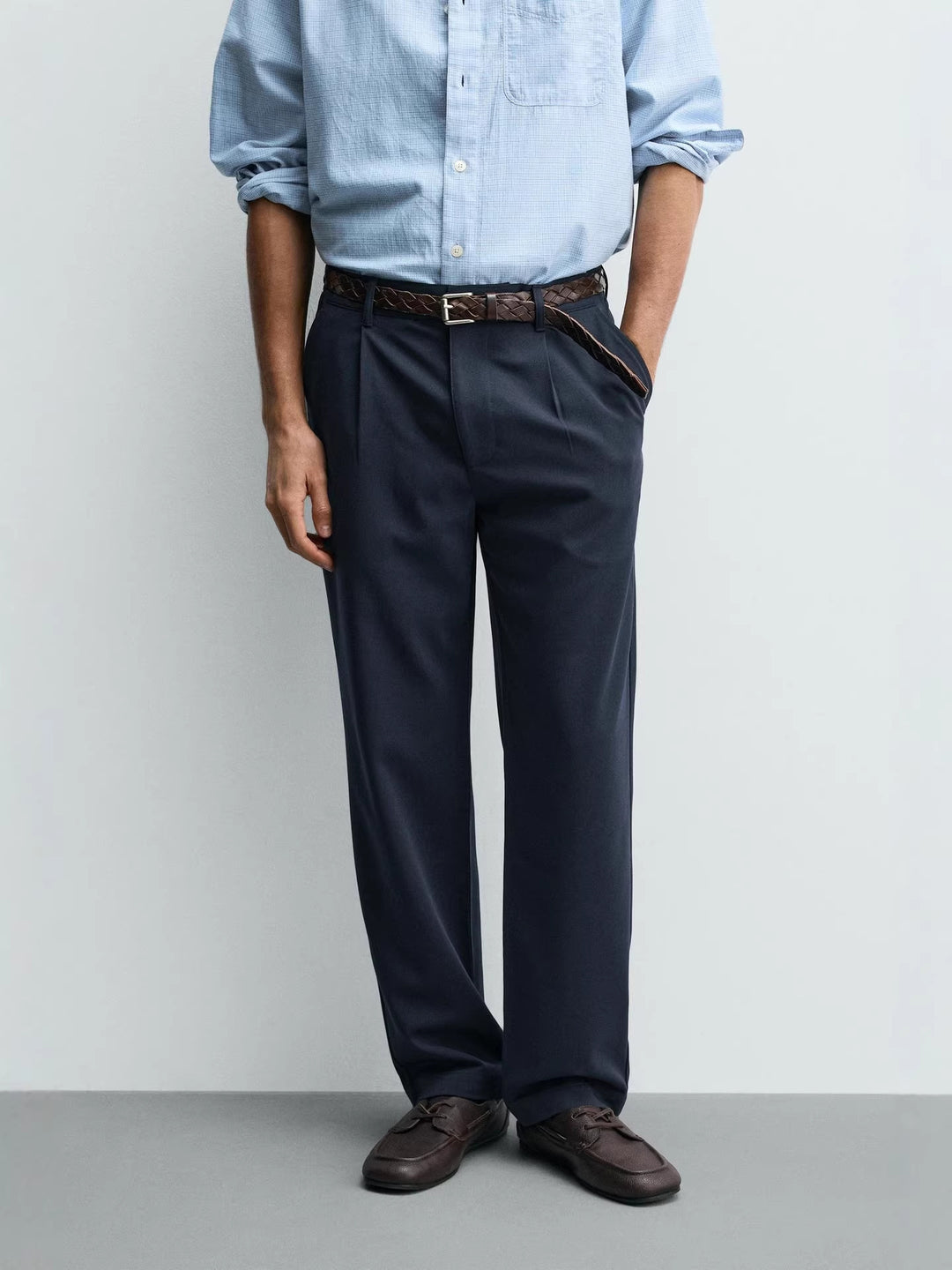 Men's straight-cut chino pants with crease Amarae