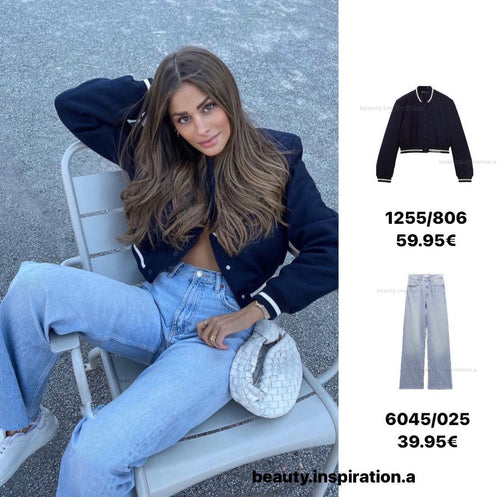 Veste bomber à la mode pour femmes avec des poignets en tricot contrastants et des poches pratiques