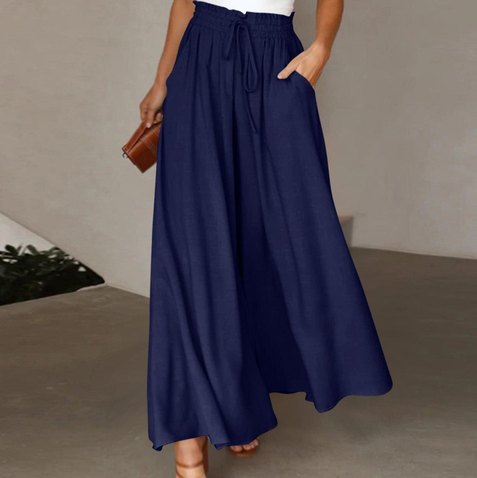 Ladies Stylish Wide Pants with Elastic Waist Lune London