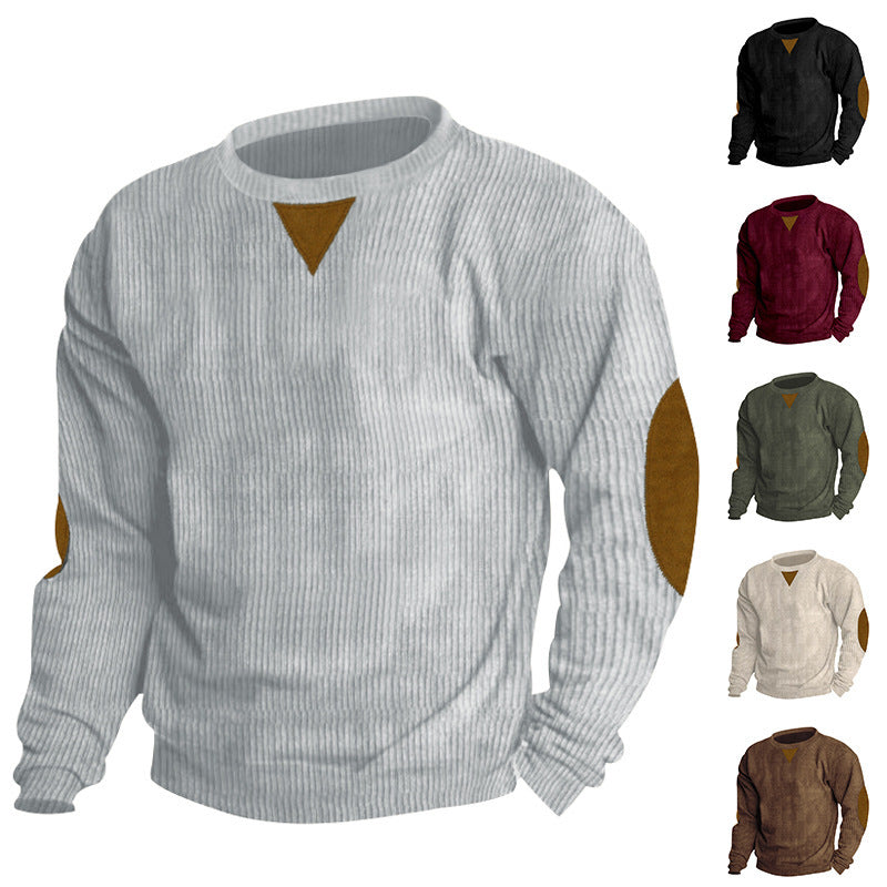 Comfortable knitted sweater for men with stylish patches on the elbows Lune London