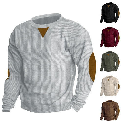 Comfortable knitted sweater for men with stylish patches on the elbows Amarae