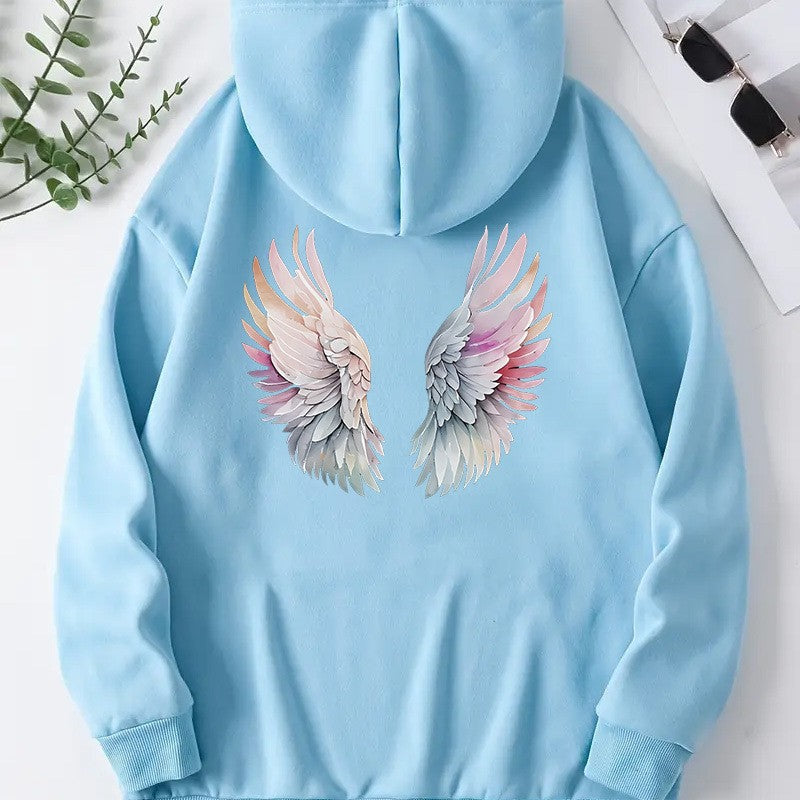Women's hoodie with stylish angel wing design Chic & Stil