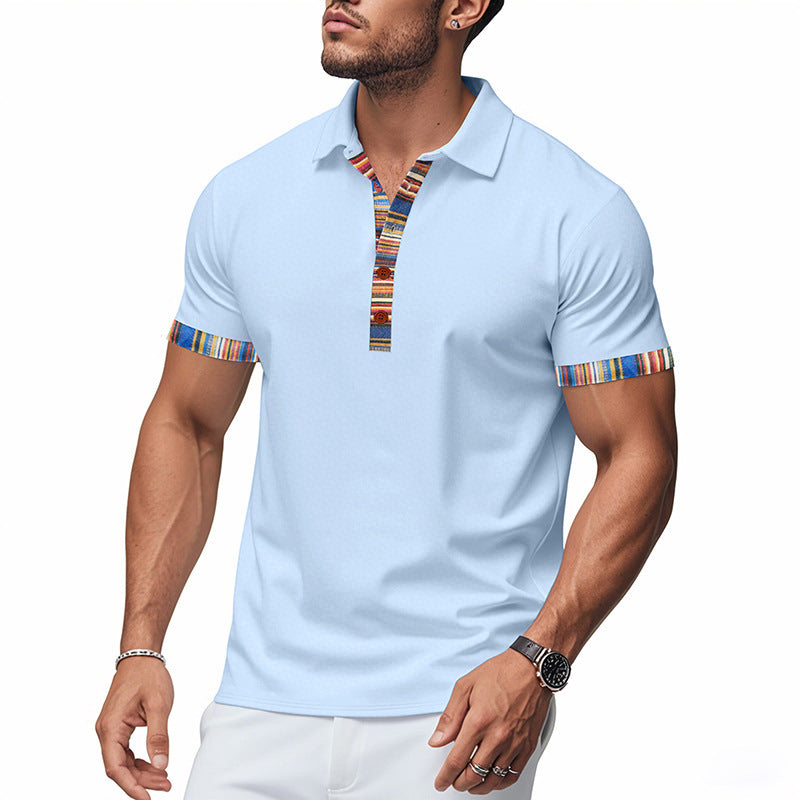 Men's short sleeve polo with modern contrast accents Lune London