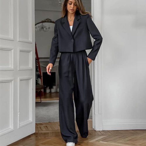 Elegant blazer set for women with wide pants Amarae
