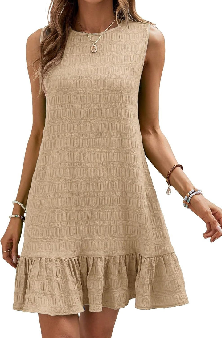 Summer dress for women with ruffled finish and textured surface Lune London