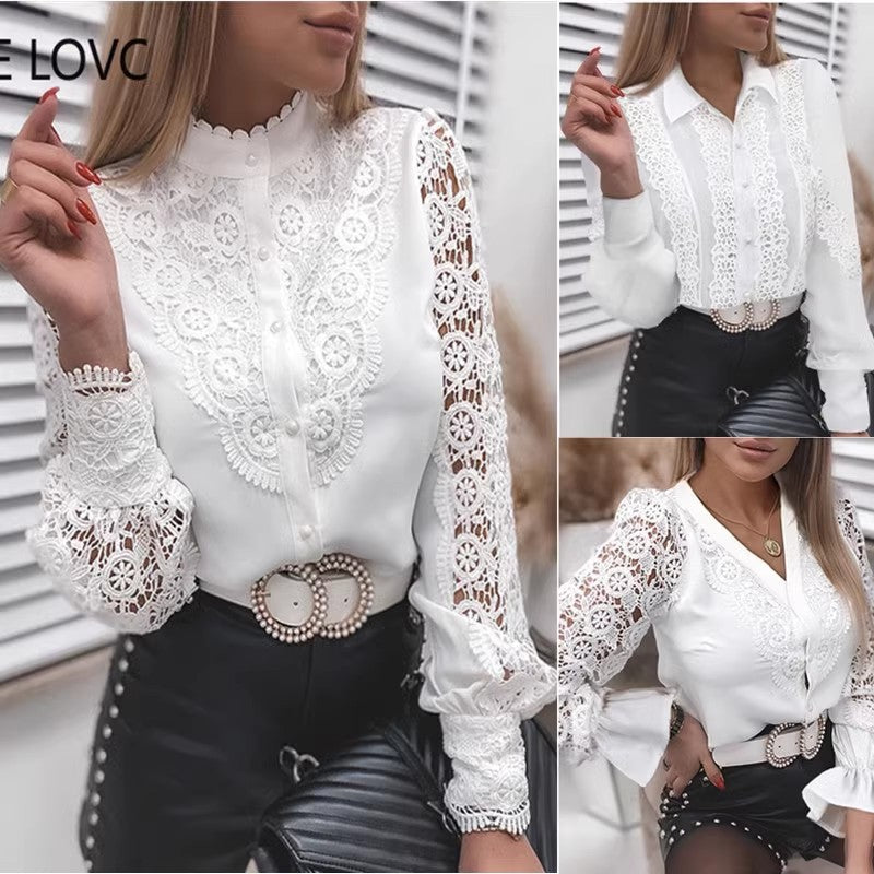 Blouse élégante pour femmes avec détails en volants Chic & Stil