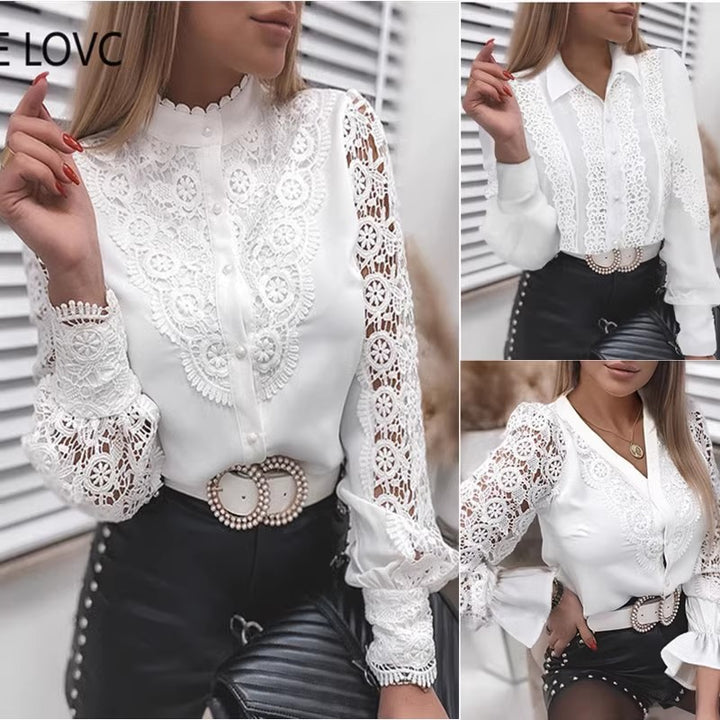 Blouse élégante pour femmes avec détails en volants Chic & Stil