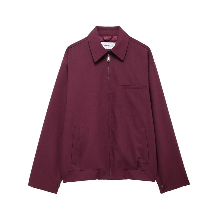 Women's Oversize Blouson Jacket with Full-Length Zipper and Placket Pockets Amarae