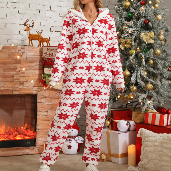 Ladies Cozy Jumpsuit with Chic Festive Pattern and Style
