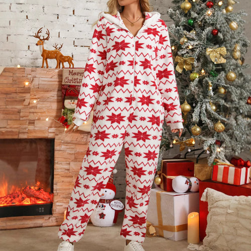 Ladies Cozy Jumpsuit with Chic Festive Pattern and Style