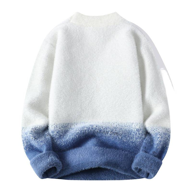 Ladies Cozy Winter Sweater with Creative Pattern and High Collar Lune London