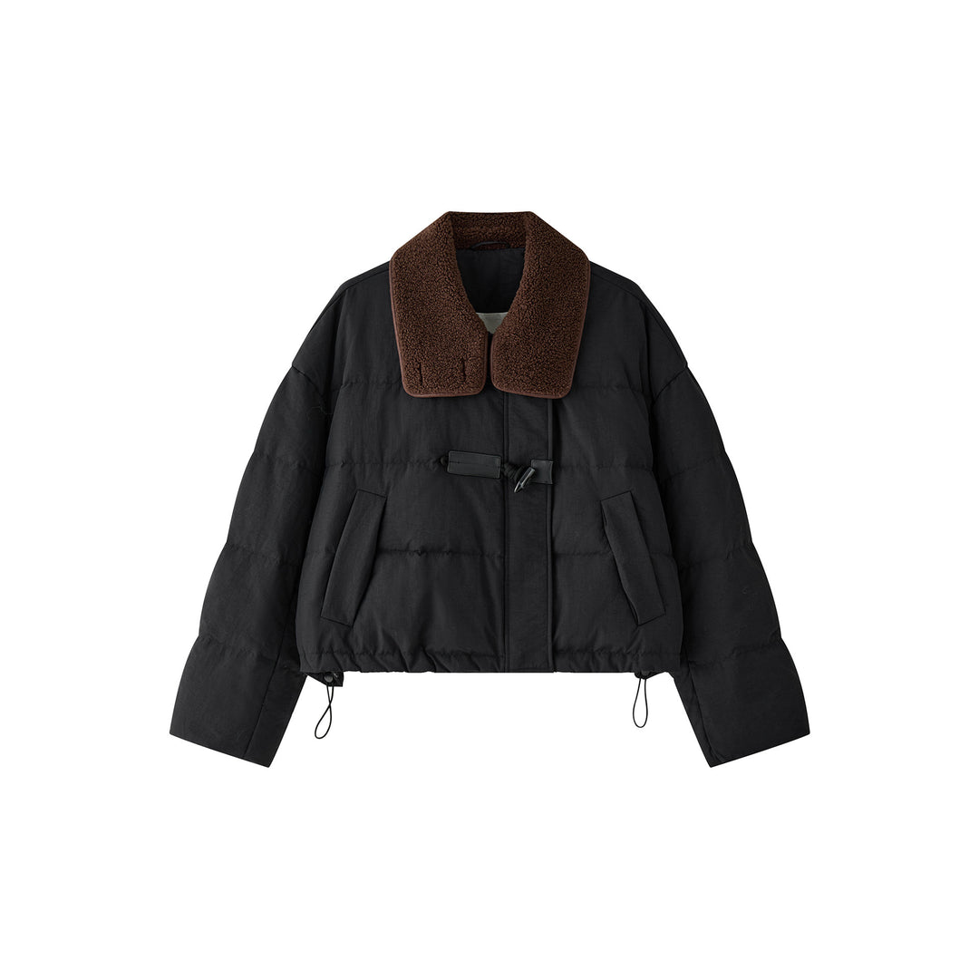 Women's short padded quilted jacket with teddy collar Amarae