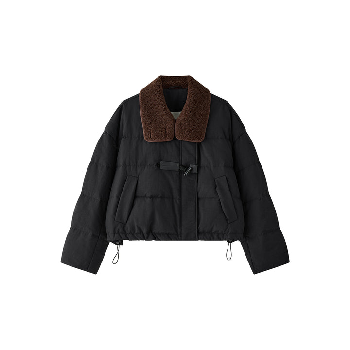 Women's short padded quilted jacket with teddy collar Amarae