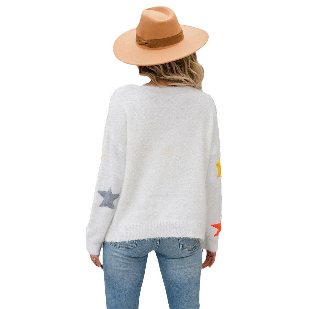 Pull à la mode pour femmes avec motif étoile Chic & Stil