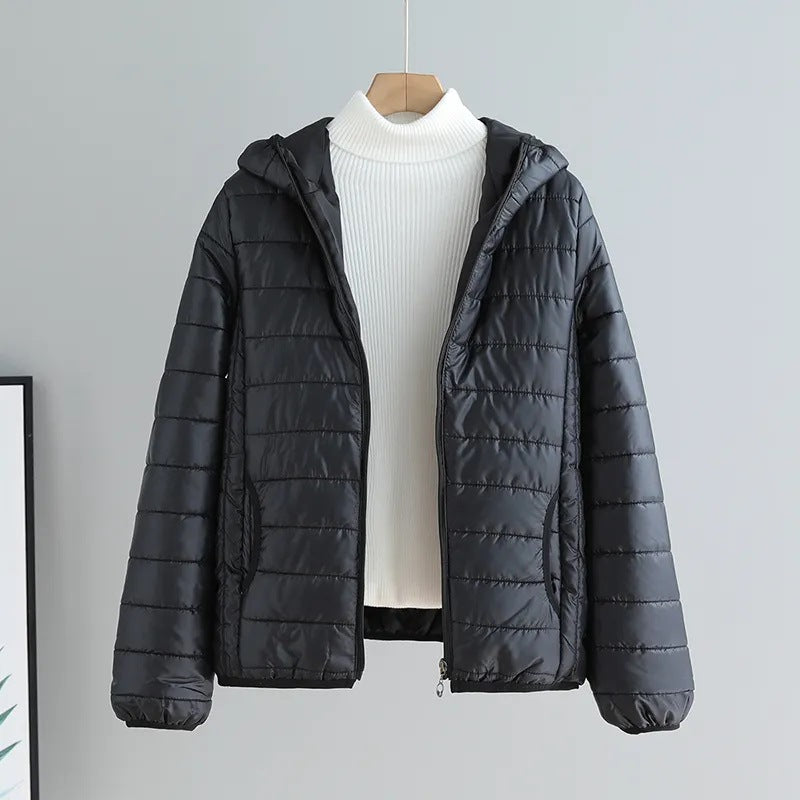 Ladies quilted transitional jacket with hood and modern cut Amarae