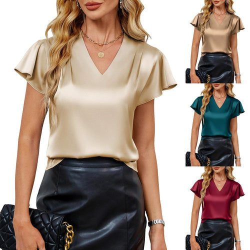 Women's silk blouse with narrow wing sleeves Amarae