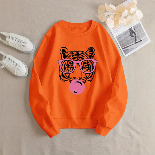 Sweat-shirt pour femmes avec design de tigre créatif et coupe décontractée Chic & Stil