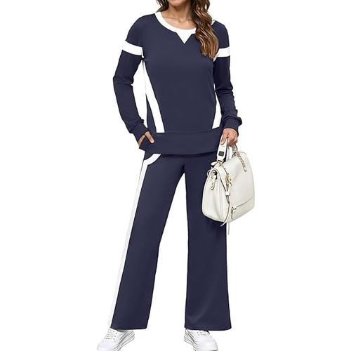 Ladies Sports Sweatshirt and Wide Jogging Pants Set Amarae