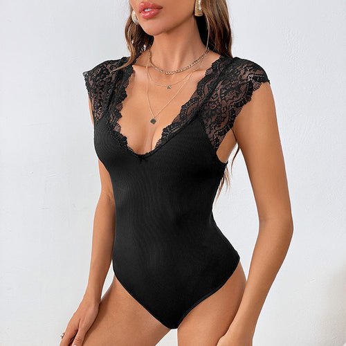 Amarae women's body with lace and ribbed structure