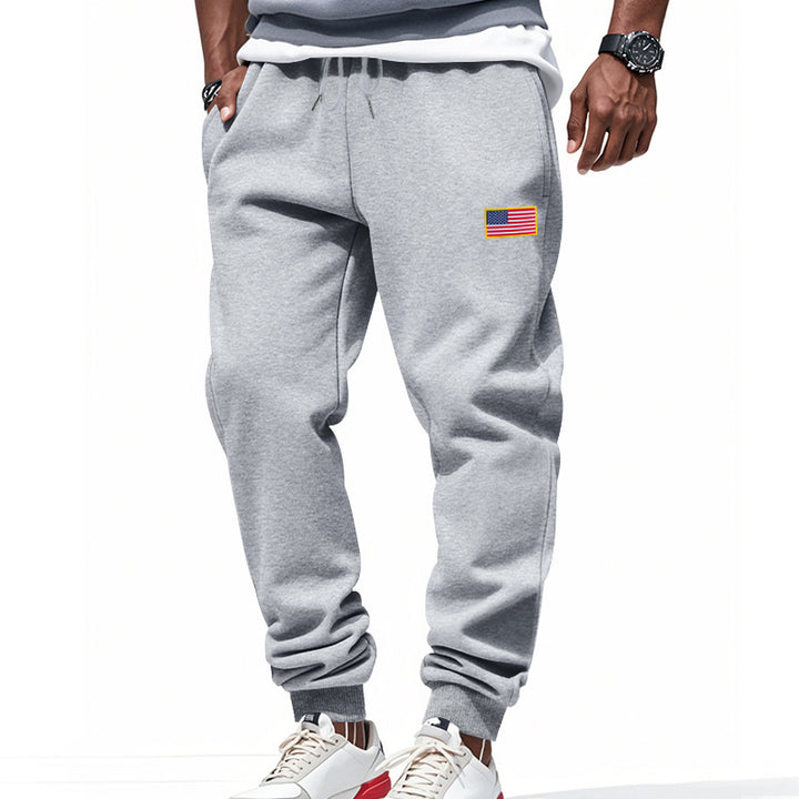Casual men's sports pants with American flag Lune London