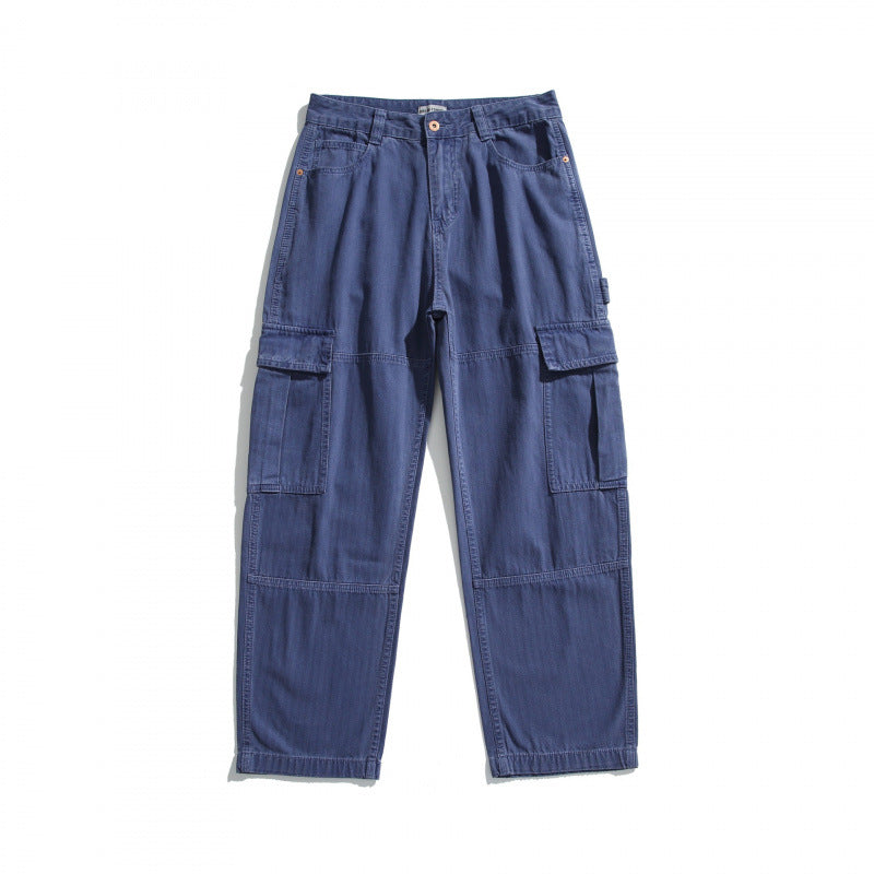 Men's Relaxed-Fit Carpenter Cargo Pants made of lightweight canvas with patch flap pockets Amarae