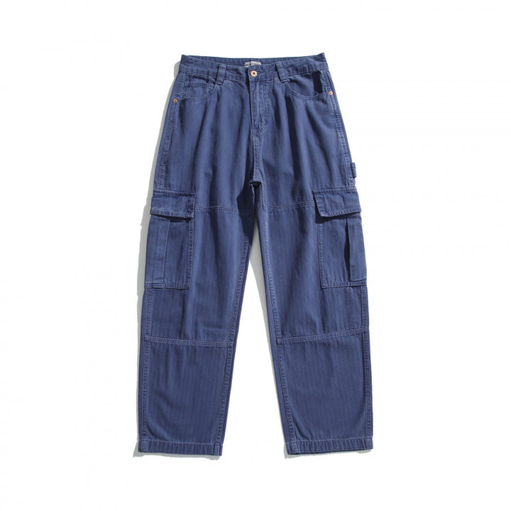 Men's Relaxed-Fit Carpenter Cargo Pants made of lightweight canvas with patch flap pockets Amarae