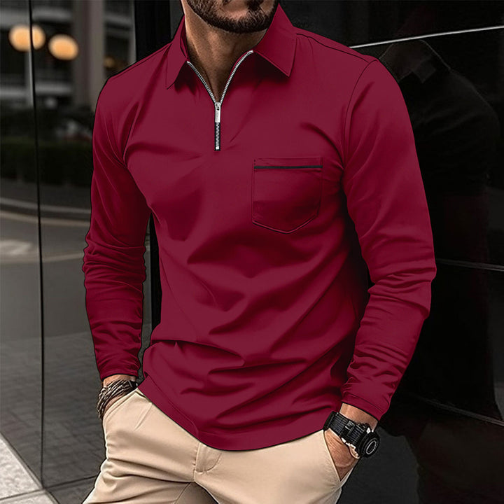 Men's long sleeve shirt with zipper and chest pocket Lune London