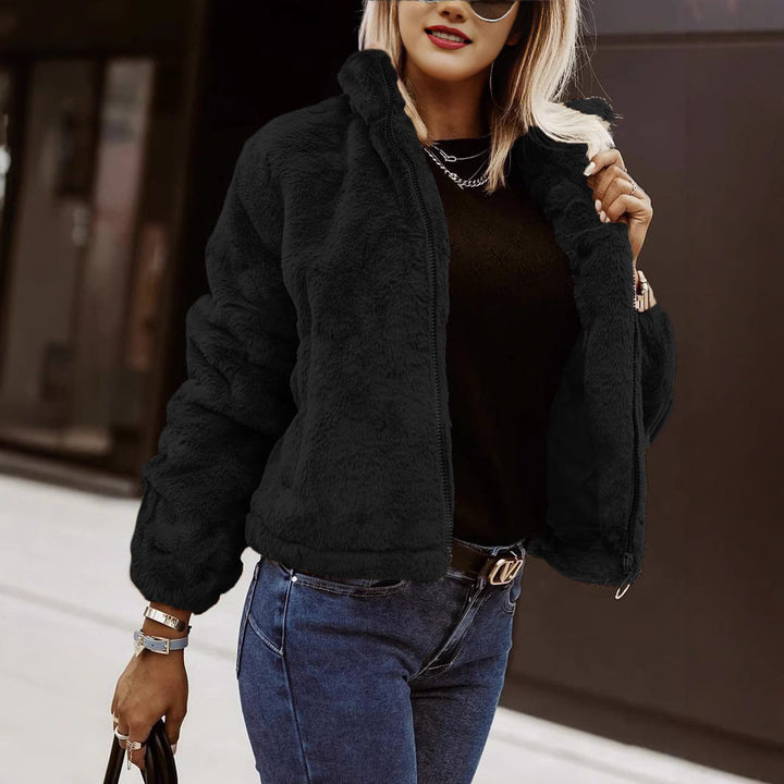 Lune London | Soft Women's Teddy Bomber Jacket with Zipper