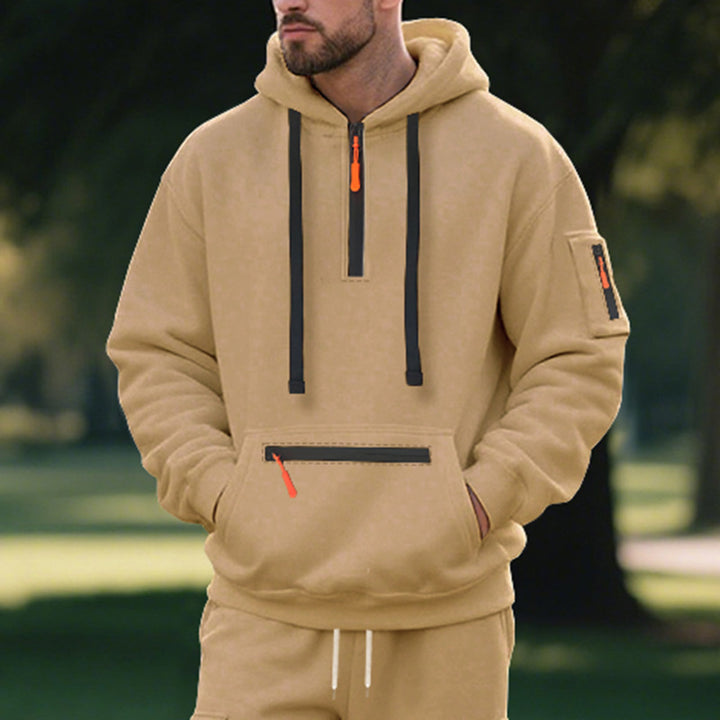 Men's sporty hoodie with practical zip pockets Amarae