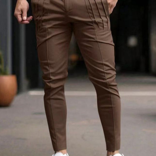 Elegant slim-fit men's trousers with high-quality pleats and practical pockets Amarae