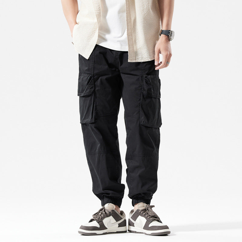 Casual cargo style jogger pants for men with elastic waistband Lune London