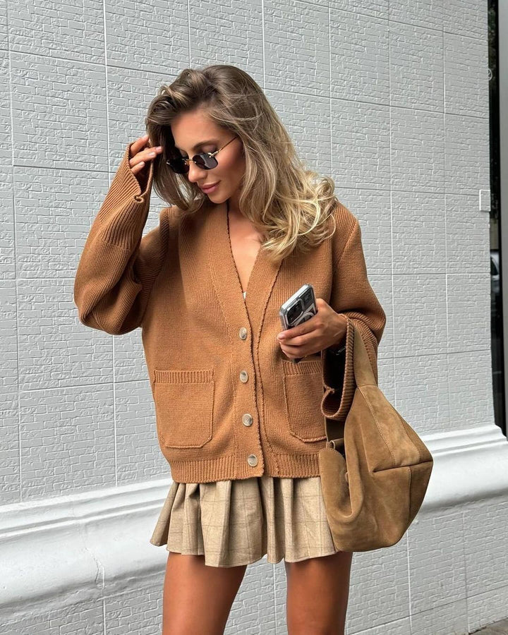 Oversized knit jacket for ladies Lune London