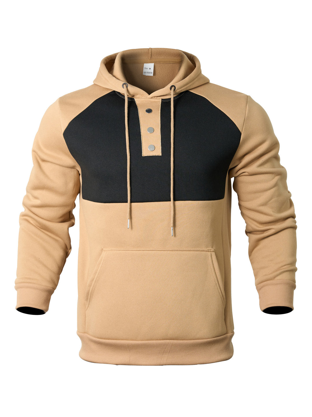 Men's stylish hoodie with contrasting color zone and practical button details Lune London