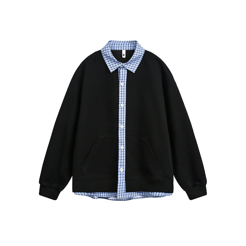 Ladies Oversized Casual Hoodie with Chic Shirt Collar