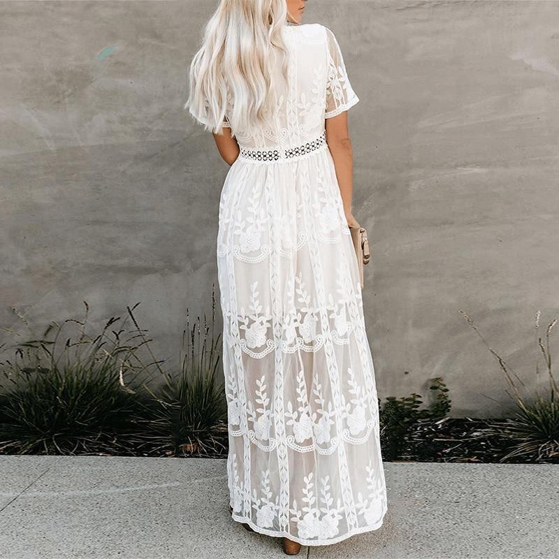 Elegant embroidered maxi dress for women Lune London