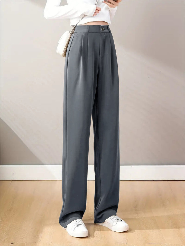 High-waisted pleated wide-leg pants for women Lune London